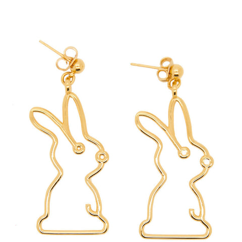 MALAIKARAISS Vergoldete Ohrringe mit Hasen Motiv für Damen | große Ohrringe, Fair-Fashion, handgefertigt in Deutschland - the wearness Online-Shop